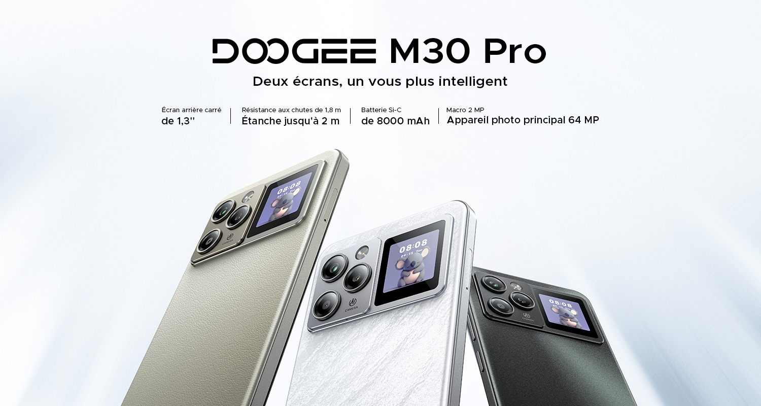 Sind Ihre Telefone zerbrechlich und begrenzt? Entdecken Sie das DOOGEE M30 Pro mit einem zweiten intelligenten Bildschirm