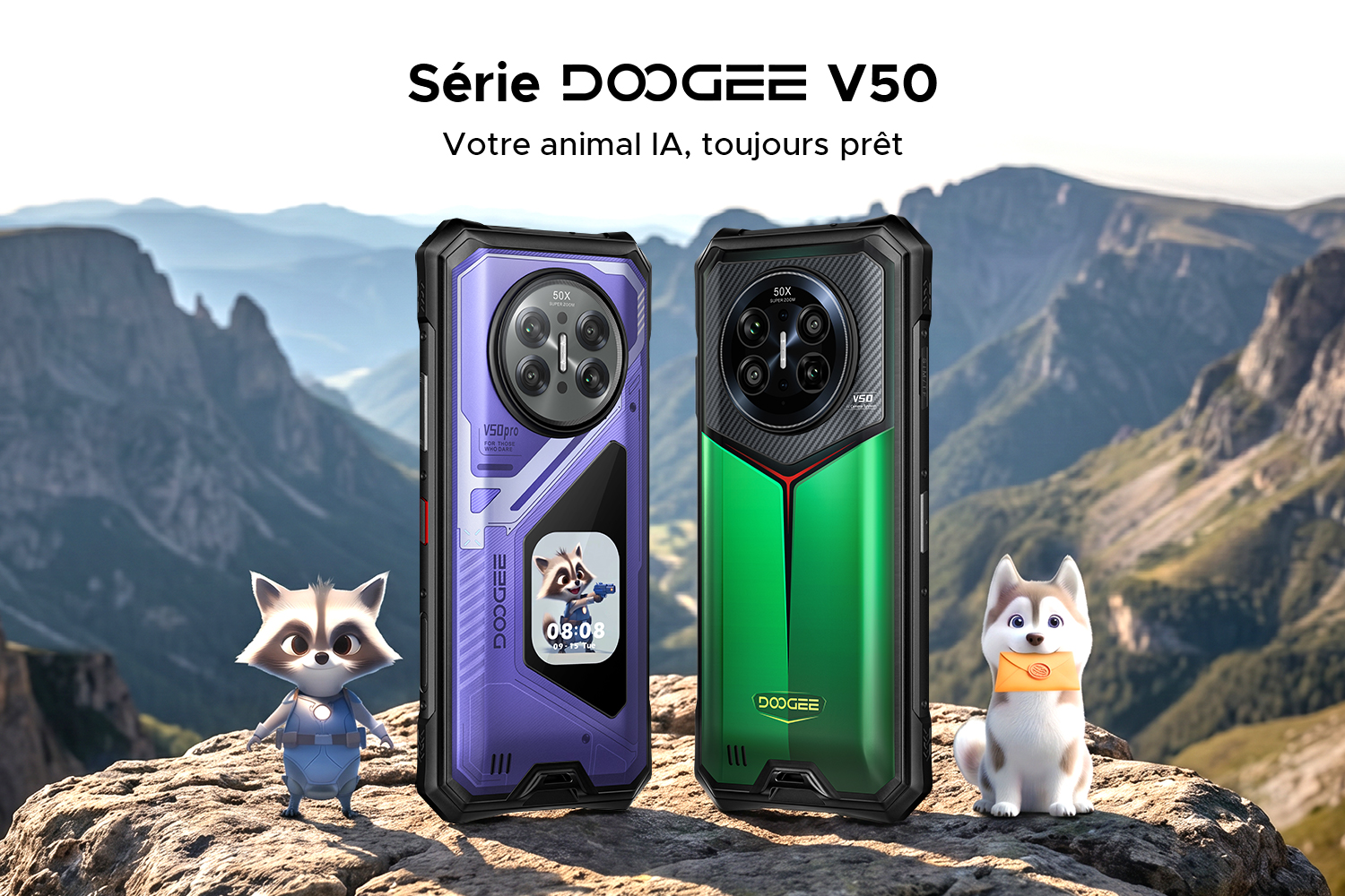 Les smartphones robustes de la série DOOGEE V50 sont lancés avec une IA animale pour les aventures en plein air et des fonctionnalités intelligentes.